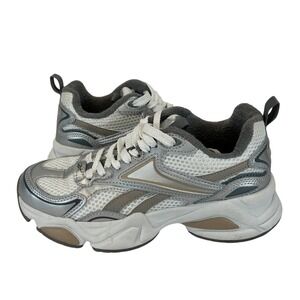 Reebok Royal Bridge 3 Silver White Metallic Chunky Y2K Dad Sneakers Womens 7